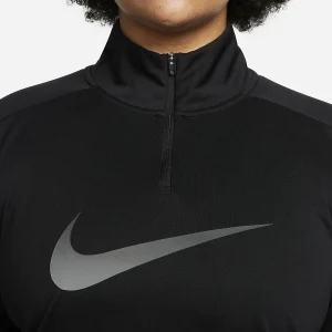 Nike Performance 1/4 Zip Long-Sleeve Running Mid Layer – T-Shirt À Manches Longues – Black soldes pas cher 15