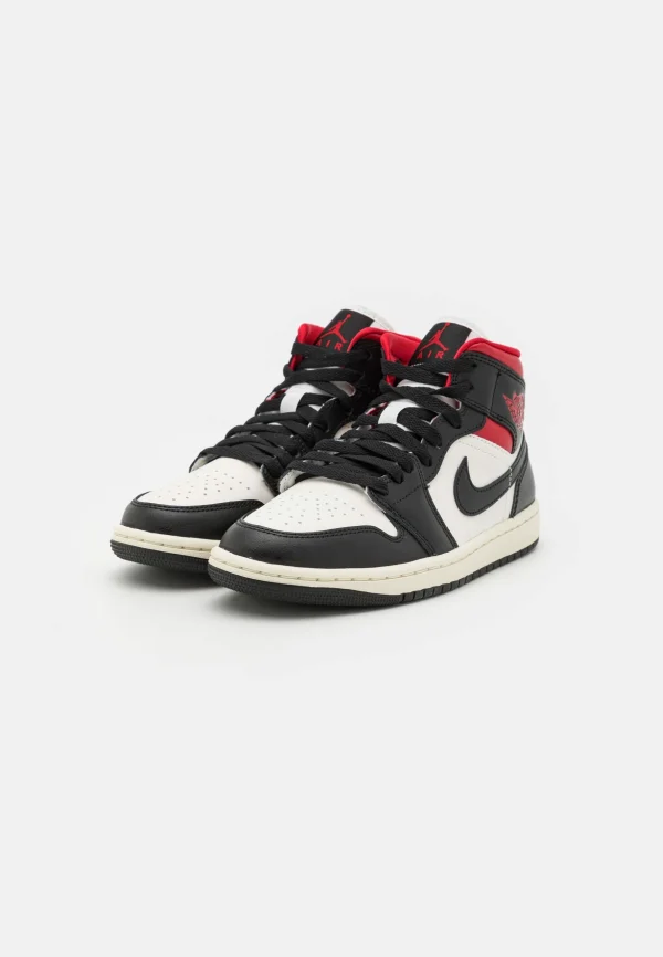 Air Jordan 1 Mid – Baskets Montantes – Black/Gym Red/Sail Dernières Nouveautés 4