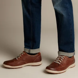 mode pas cher Chaussures à Lacets Clarks Men Stafford Park5 Tan Leather 12