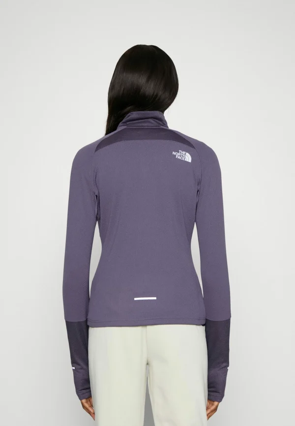 magasins pas chers The North Face 1/4 Zip Run – T-Shirt À Manches Longues – Lunar Slate 4