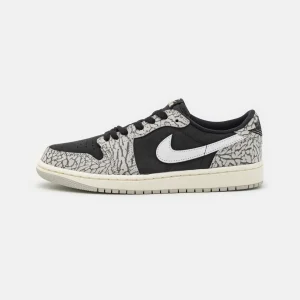 grossiste en ligne Wmns Air Jordan 1 Retro Low Og – Baskets Basses – Black/Tech Grey/White/Sail 10