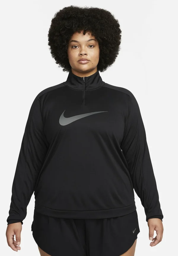 Nike Performance 1/4 Zip Long-Sleeve Running Mid Layer – T-Shirt À Manches Longues – Black soldes pas cher 1