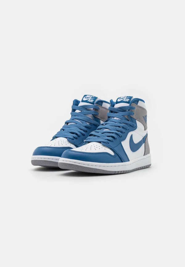 boutique en france Air Jordan 1 Retro Unisex – Baskets Montantes – True Blue/White/Cement Grey 3