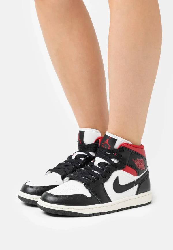 Air Jordan 1 Mid – Baskets Montantes – Black/Gym Red/Sail Dernières Nouveautés 1