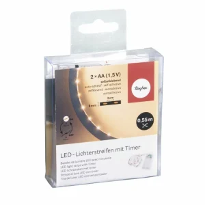 Rayher Bande Lumineuse LED, Jaune Lumineux, 55cm, 16 LED’s 6mm, 1 Pce jusqu'à 6