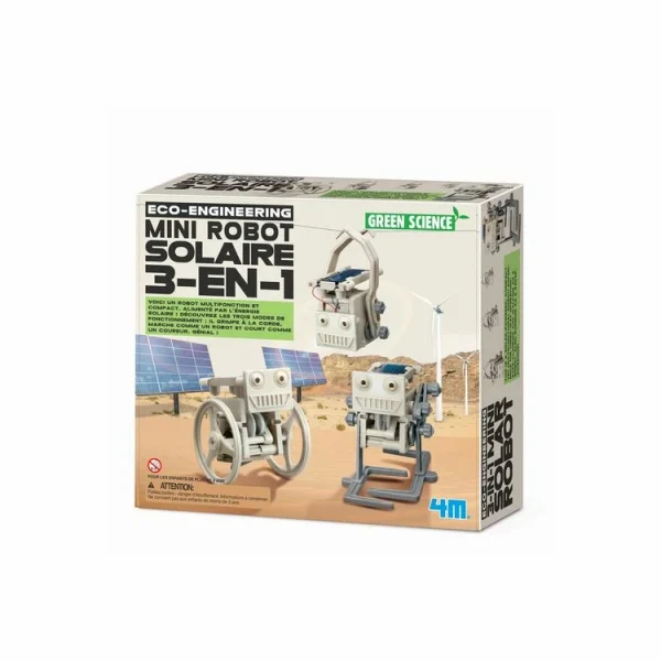 4M – Kidz Labs Kit De Fabrication Green Science : Mini Robot Solaire 3 En 1 à prix promos 1