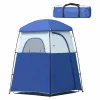 grossiste OUTSUNNY Tente Cabine De Douche Portable Pour Camping 1-2 Personnes Sac De Transport Inclus étanche – Oxford – Dim. 167L X 167l X 224H Cm – Bleu Et Blanc 11