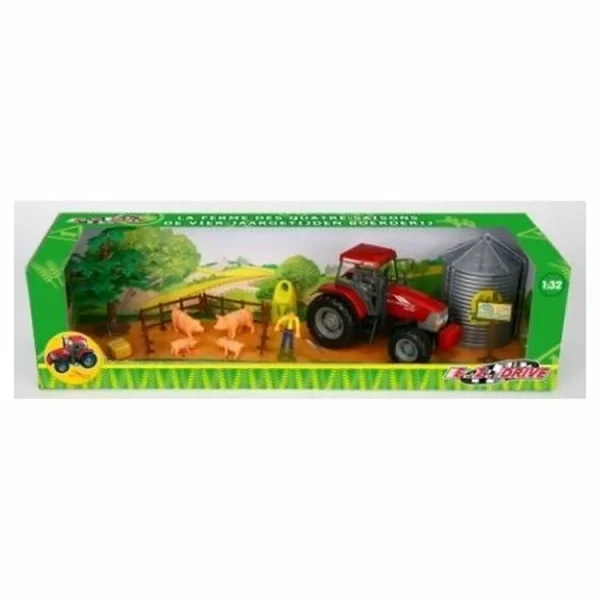 STARLUX Set De Ferme Avec Tracteur McCormick Et Accessoires 1/32ème – Thème Tracteur Rouge des prix incroyables 1