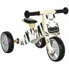 HOMCOM Tricycle Draisienne Enfant 2 En 1 – Selle Réglable – Roues EVA Texturées, Guidon Ergonomique, Poignée Transport – Panneaux Bois Motif Zèbre Prix très abordable 11