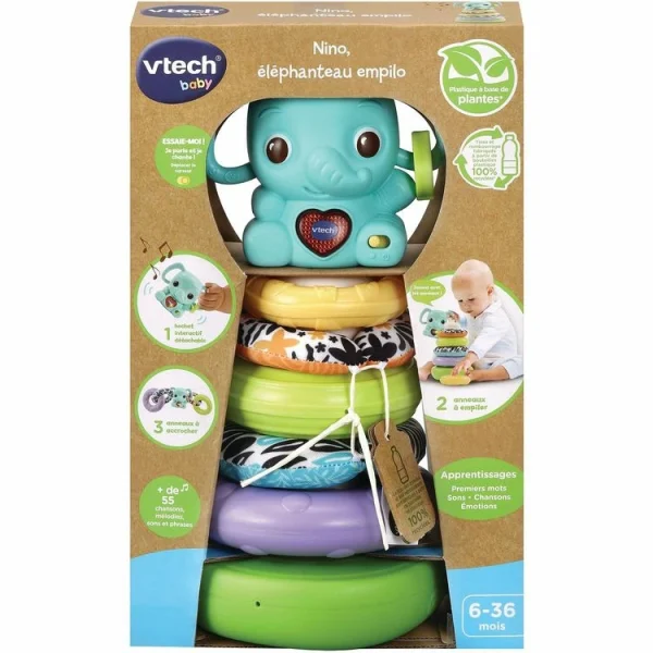 VTECH BABY Nino, Éléphanteau Empilo 3 En 1 soldes officiel 1