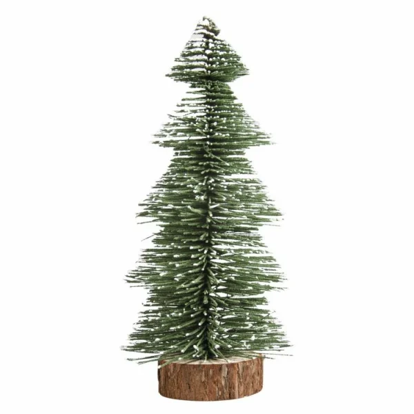 officiel Rayher Sapin Décoratif Enneigé, 25cm, Vert,av. Socle Bois, Bte PVC 1 Pce 1