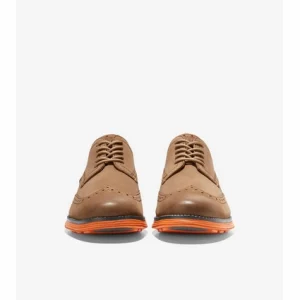 outlet Chaussures à Lacets Cole Haan Men OriginalGrand Wingtip Oxford Light Whiskey Burnt Orange 10