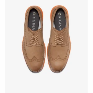 outlet Chaussures à Lacets Cole Haan Men OriginalGrand Wingtip Oxford Light Whiskey Burnt Orange 14