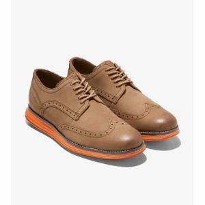 outlet Chaussures à Lacets Cole Haan Men OriginalGrand Wingtip Oxford Light Whiskey Burnt Orange 16