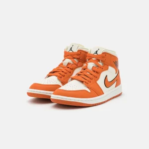 achetez pas cher Wmns Air Jordan 1 Mid Se – Baskets Montantes – Coconut Milk/Spice/Black-Sl 15