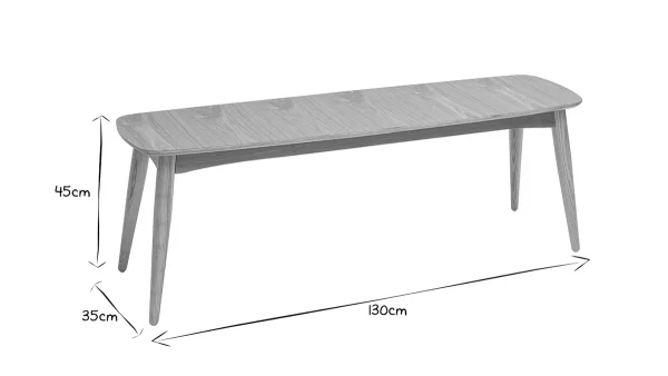 prix le plus bas Banc Scandinave Bois Clair L130 Cm NORDECO 7