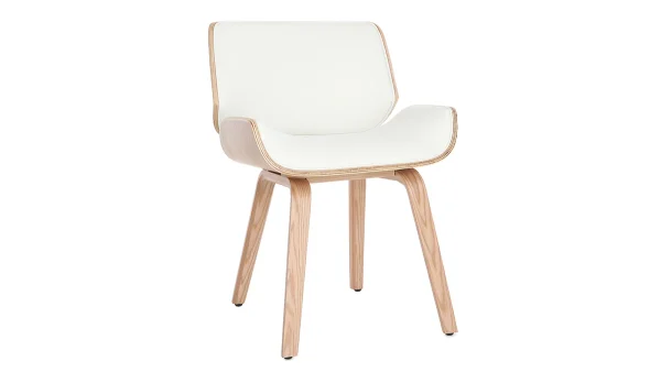 commentaire favorable Chaise Design Blanc Et Bois Clair RUBBENS 3