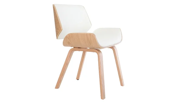 commentaire favorable Chaise Design Blanc Et Bois Clair RUBBENS 4