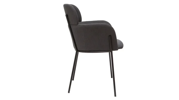 Chaise Design En Tissu Gris Et Métal Noir TULUM le grand escompte 4