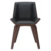 outlet soldes Chaise Design Noir Et Bois Foncé Noyer MELKIOR 29