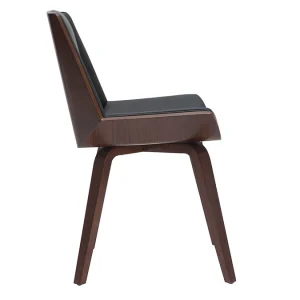 outlet soldes Chaise Design Noir Et Bois Foncé Noyer MELKIOR 13