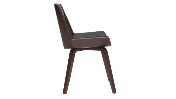 outlet soldes Chaise Design Noir Et Bois Foncé Noyer MELKIOR 4