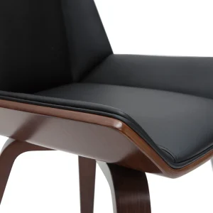 outlet soldes Chaise Design Noir Et Bois Foncé Noyer MELKIOR 17