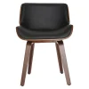 luxe soldes Chaise Design Noir Et Bois Foncé RUBBENS 29