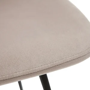 bas prix Chaise En Toissu Velours Taupe Et Métal Noir (lot De 2) KAOLY 20