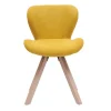 solde en ligne Chaise Scandinave En Tissu Effet Velours Jaune Moutarde Et Bois Clair Massif ANYA 31