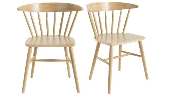 Chaises à Barreaux Bois Clair Chêne (lot De 2) DARIA boutiqued pas cher 1