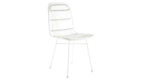 belle Chaises Blanches En Rotin Et Métal (lot De 2) MALACCA – Miliboo & Stéphane Plaza 4