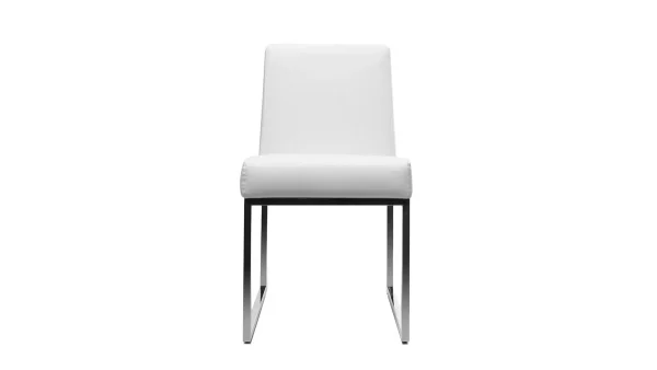 Chaises Design Blanc Et Acier Chromé (lot De 2) JUNIA pas cher en ligne 3