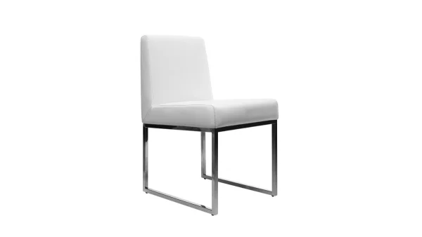 Chaises Design Blanc Et Acier Chromé (lot De 2) JUNIA pas cher en ligne 4