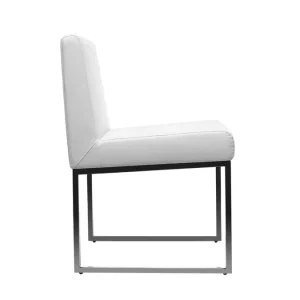 Chaises Design Blanc Et Acier Chromé (lot De 2) JUNIA pas cher en ligne 17