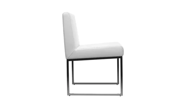 Chaises Design Blanc Et Acier Chromé (lot De 2) JUNIA pas cher en ligne 5