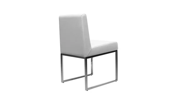 Chaises Design Blanc Et Acier Chromé (lot De 2) JUNIA pas cher en ligne 6