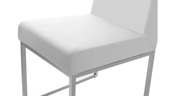 Chaises Design Blanc Et Acier Chromé (lot De 2) JUNIA pas cher en ligne 7