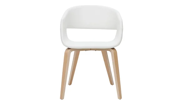 Chaises Design Blanc Et Bois Clair (lot De 2) SLAM magasin solde 3