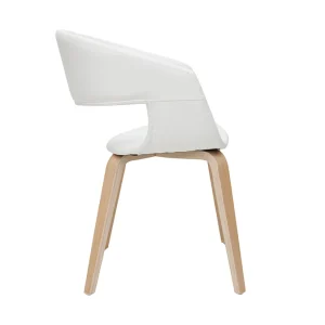 Chaises Design Blanc Et Bois Clair (lot De 2) SLAM magasin solde 15