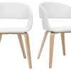 Chaises Design Blanc Et Bois Clair (lot De 2) SLAM magasin solde 23