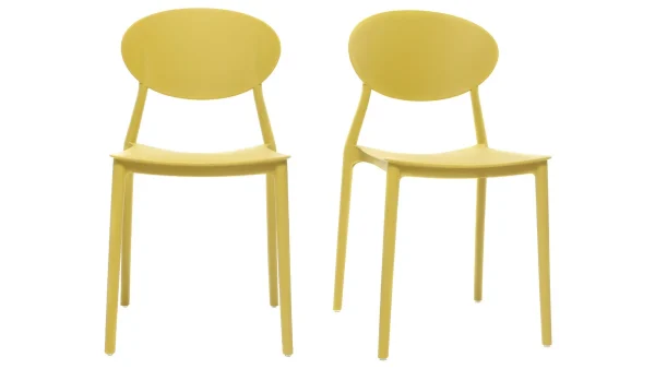 Chaises Design Empilables Jaunes (lot De 2) ANNA en solde 1