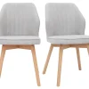 styles dernier cri Chaises Design En Tissu Effet Velours Gris Et Bois Clair Massif (lot De 2) FANETTE 31