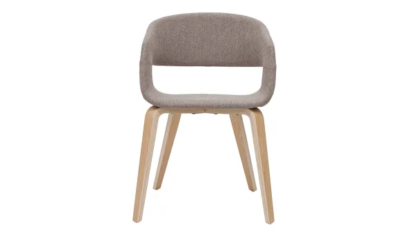 Chaises Design En Tissu Taupe Et Bois Clair Chêne (lot De 2) SLAM soldes en ligne 3