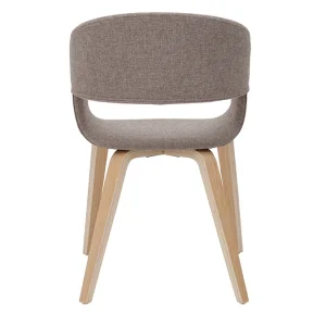 Chaises Design En Tissu Taupe Et Bois Clair Chêne (lot De 2) SLAM soldes en ligne 17