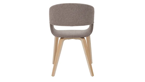 Chaises Design En Tissu Taupe Et Bois Clair Chêne (lot De 2) SLAM soldes en ligne 6