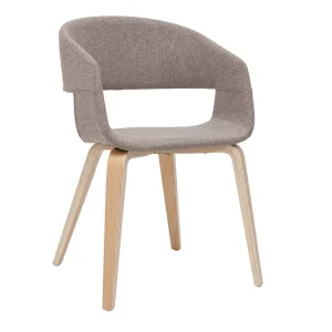 Chaises Design En Tissu Taupe Et Bois Clair Chêne (lot De 2) SLAM soldes en ligne 13