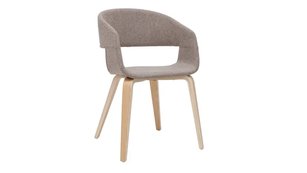 Chaises Design En Tissu Taupe Et Bois Clair Chêne (lot De 2) SLAM soldes en ligne 4