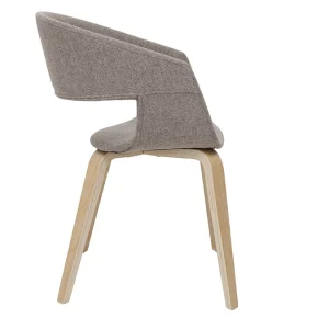 Chaises Design En Tissu Taupe Et Bois Clair Chêne (lot De 2) SLAM soldes en ligne 15