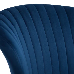 Chaises Design En Tissu Velours Bleu Et Métal Noir (lot De 2) KAYEL Achat 20